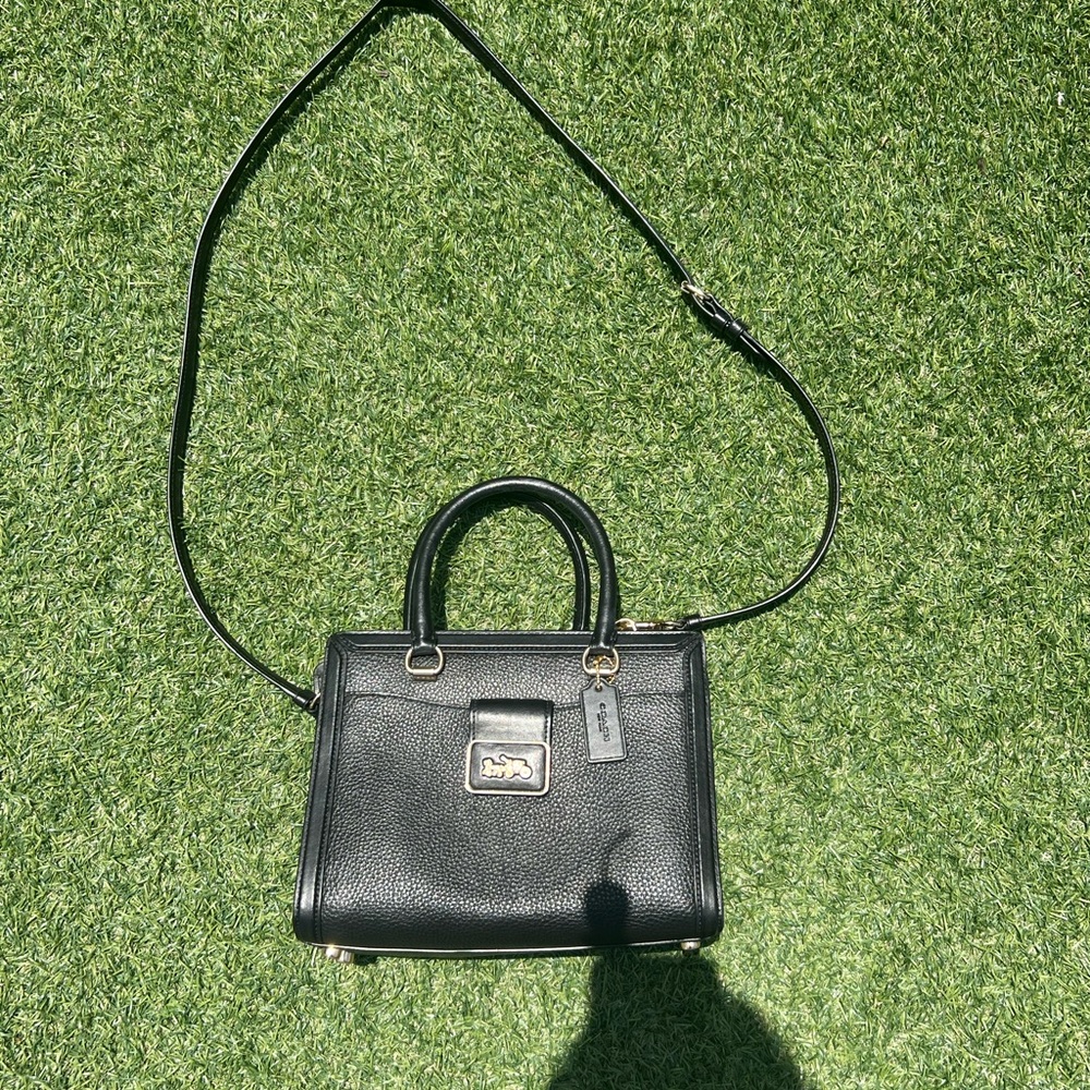 Coach Black Satchel with Gold Hardware - Picture 2 of 8